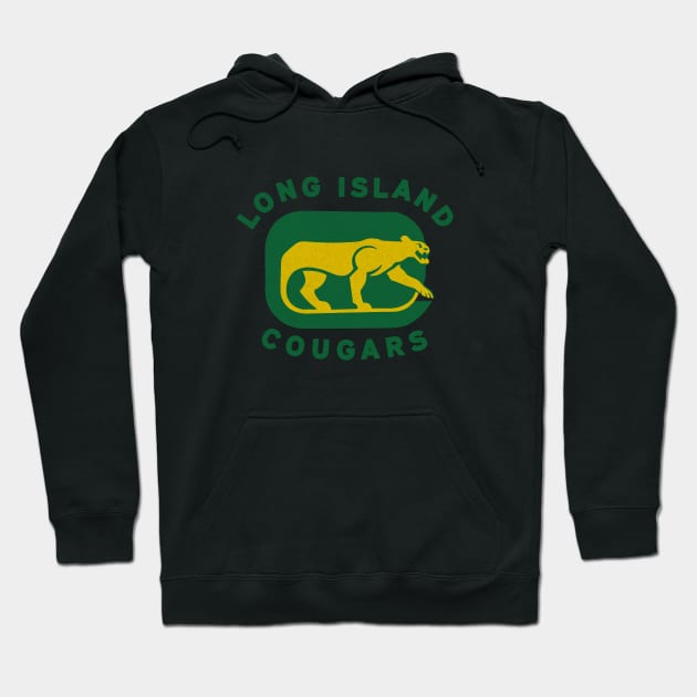 Vintage Long Island  Cougars Hockey Hoodie by LocalZonly